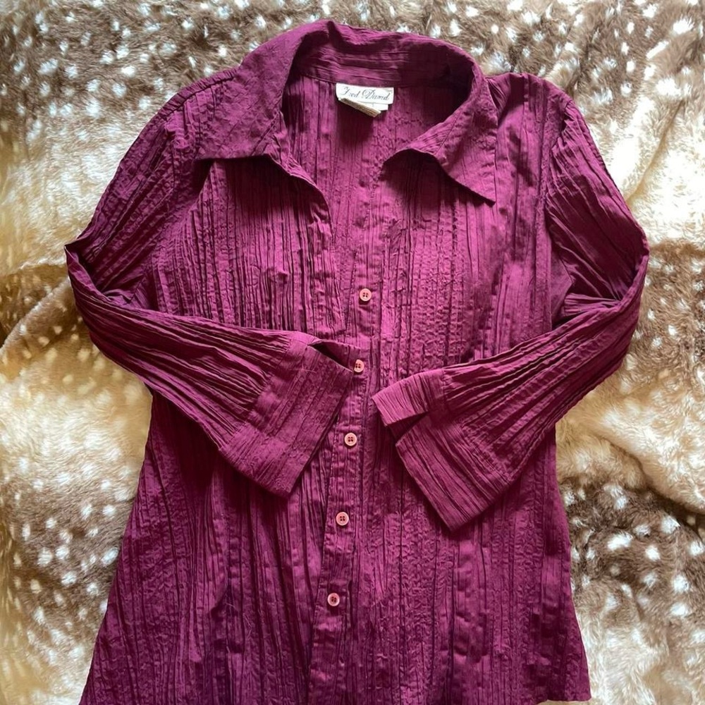 Vintage Plum Fred David button up top